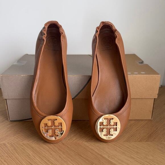Tory Burch Claire ‘Royal Tan’ Women Ballet Flats - SZ 6 - Picture 1 of 16